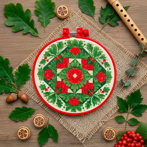 Rinkinys kryželiui siuvinėti „Tradicinis motyvas“ 15×15 cm