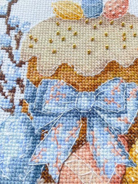 Velykinis siuvinėjimo kryželiu rinkinys „Velykų diena“ 15x15 cm