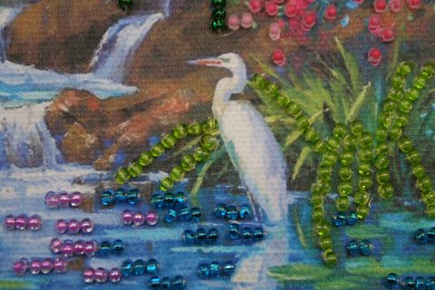 Mini siuvinėjimo karoliukais rinkinys „Miško tankmėje“ 15x15 cm
