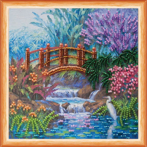 Mini siuvinėjimo karoliukais rinkinys „Miško tankmėje“ 15x15 cm