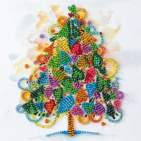 Mini karoliukų siuvinėjimo rinkinys „Šventės širdis“ 15x15 cm