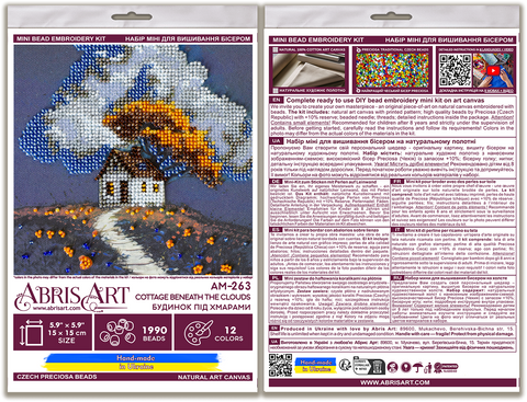 Mini karoliukų siuvinėjimo rinkinys „Namelis po debesimis“ AAM-263