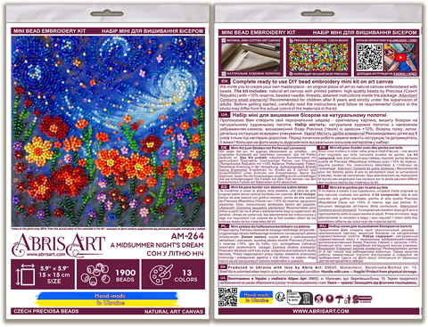 Mini karoliukų siuvinėjimo rinkinys „Vasarvidžio nakties sapnas“ 15x15 AAM-264