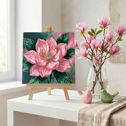 Mini karoliukų siuvinėjimo rinkinys „Petal Kiss“ 15x15 cm