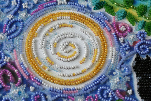 Vidutinio dydžio biserio siuvinėjimo rinkinys „Kartu amžinai“ 20x20 cm