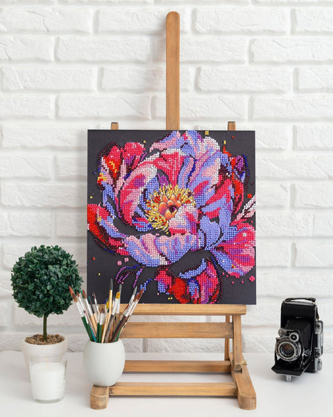 Vidutinis karoliukų siuvinėjimo rinkinys „Time to Bloom“ 20x20 cm