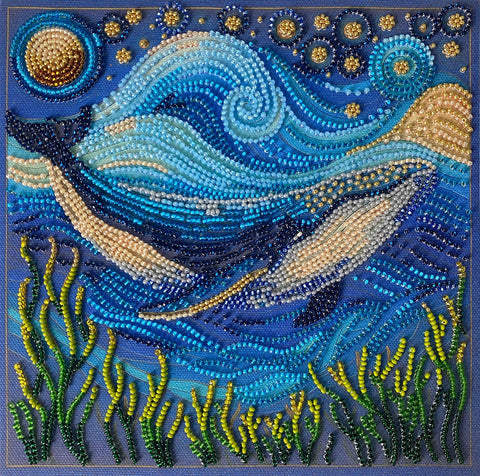 Karoliukų siuvinėjimo rinkinys „Gelmės didybė“ 20x20 cm AAMB-131