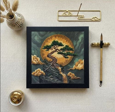 Karoliukų siuvinėjimo rinkinys „Išminties medis“ 20x20 cm