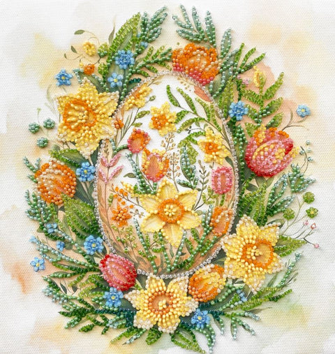 Velykinis karoliukų siuvinėjimo rinkinys „Velykų simbolis“ 20x20 cm