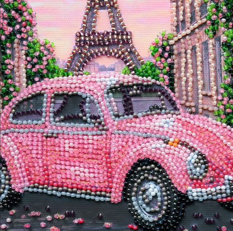 Miesto vaizdo karoliukų siuvinėjimo rinkinys „La Vie en Rose“ 20x20