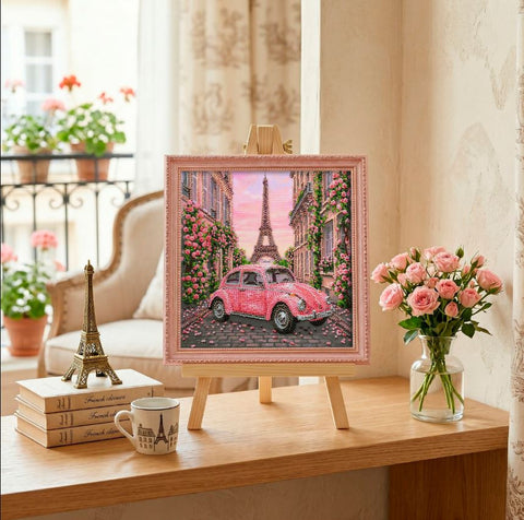 Miesto vaizdo karoliukų siuvinėjimo rinkinys „La Vie en Rose“ 20x20