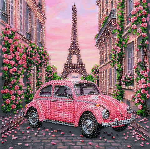 Miesto vaizdo karoliukų siuvinėjimo rinkinys „La Vie en Rose“ 20x20