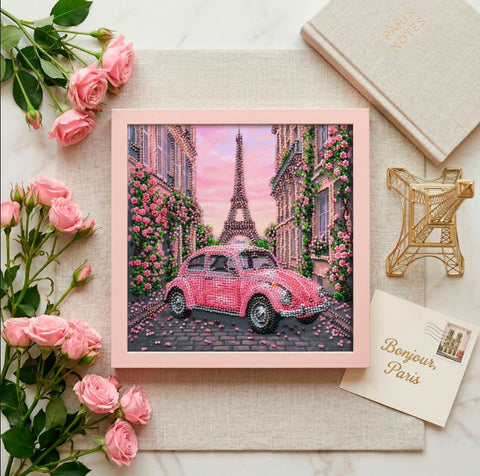 Miesto vaizdo karoliukų siuvinėjimo rinkinys „La Vie en Rose“ 20x20