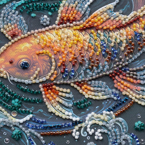Vidutinio dydžio karoliukų siuvinėjimo rinkinys „Šokis tarp bangų“ 20x20