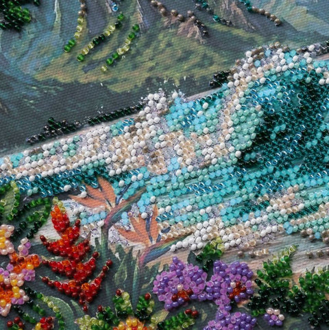 Siuvinėjimo karoliukais rinkinys „Mėlynoji Laguna“, 20x20 cm
