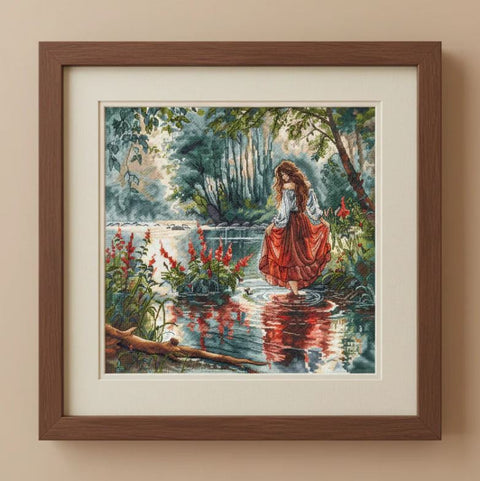 Siuvinėjimo kryželiu rinkinys „Miško paslaptis“ 32x32 cm AVA-P041