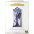 Kryželių rinkinys Wintertime Fairy (Dimensions Gold Collection) su violetine fėja ant pakuotės, užbaigimo dydis 25,4×43,1 cm