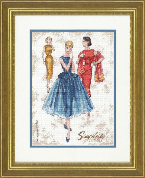 Simplicity Vintage kryželiu siuvinėjimo rinkinys – retro stiliaus kūrėjoms