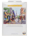 kryželių rinkinys Dimensions Gold Collection Paris Scene, 13×28 cm drobė su detalia gatvės kompozicija ir Eifelio bokštu