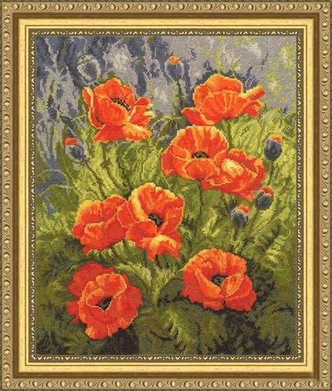 Zolotoe Runo: Siuvinėjimo rinkinys „Oranžinės aguonos“ (33 x 27 cm) - HOBI.LT 🇱🇹