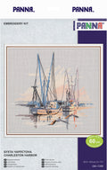 Kryželių rinkinys Panna Charleston Harbor, 20,5×18,5 cm pakuotėje parodytas baigtas laivų motyvas