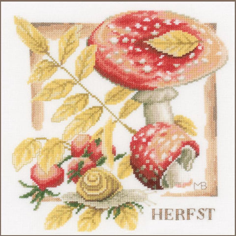 Rudeninis siuvinėjimo kryželiu rinkinys „Fall“, 25x25 cm
