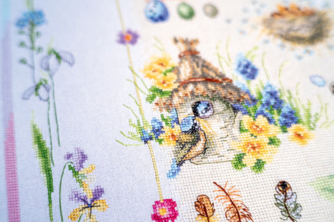 Skaičiuoto kryželių siuvinėjimo rinkinys „Keturi metų laikai“ 88×62 cm