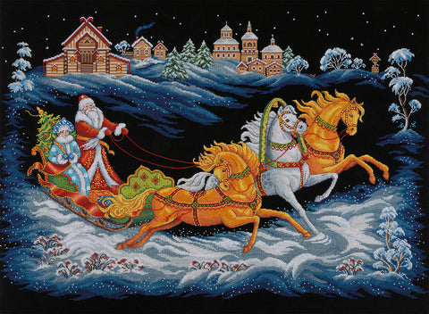 PANNA kryželiu rinkinys „Senelio Šalčio trijulė“, 66,5x44 cm