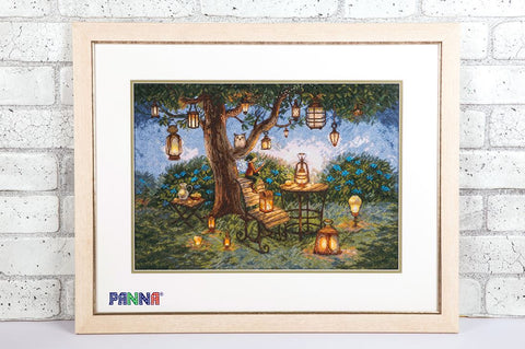 Rinkinys kryželiui siuvinėti PANNA „Žibintai“, 43x30 cm
