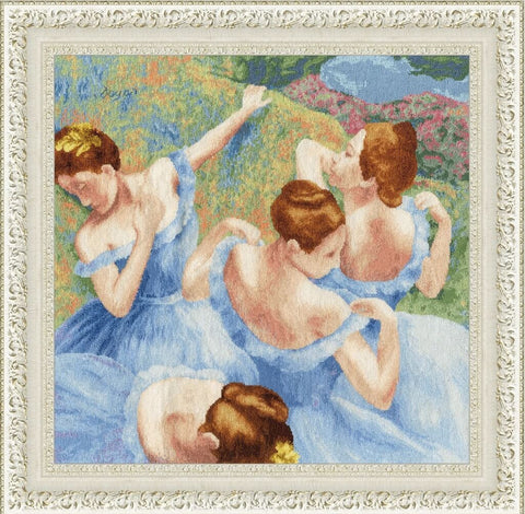 Siuvinėjimo rinkinys kryželiu „Mėlynos šokėjos“ 40x41 cm