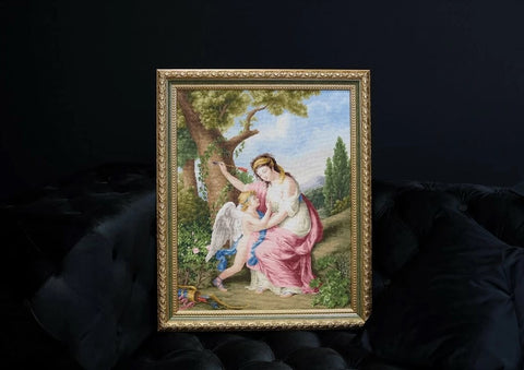 Siuvinėjimo kryželiu rinkinys „Moteris ir Kupidonas 1792“