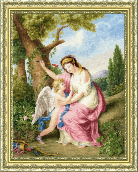 Siuvinėjimo kryželiu rinkinys „Moteris ir Kupidonas 1792“
