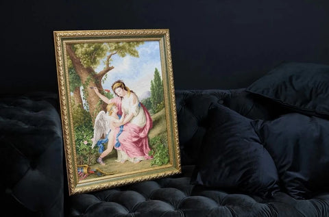Siuvinėjimo kryželiu rinkinys „Moteris ir Kupidonas 1792“