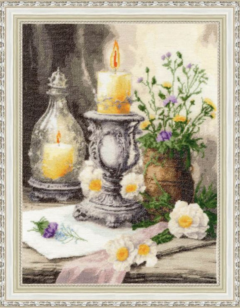 Siuvinėjimo kryželiu rinkinys „Rami senojo kaimo diena“ 28,7×38,5 cm