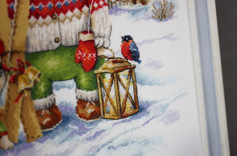 Kryželių siuvinėjimo rinkinys „Linksmas slidininkas“ S/VK087