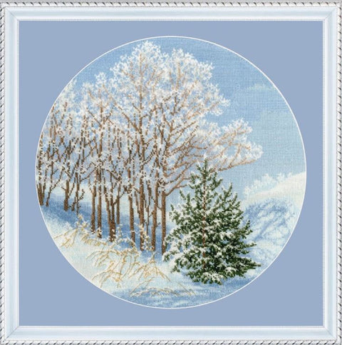 Siuvinėjimo kryželiu rinkinys „Sidabras šakose“ 31,7x31,7 cm
