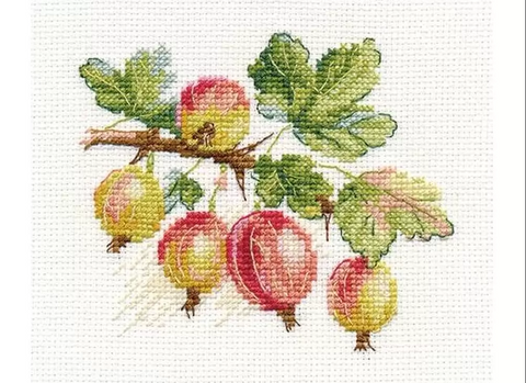 Siuvinėjimo rinkinys „Agrastos“ 11x9 cm, balta aida, 17 spalvų