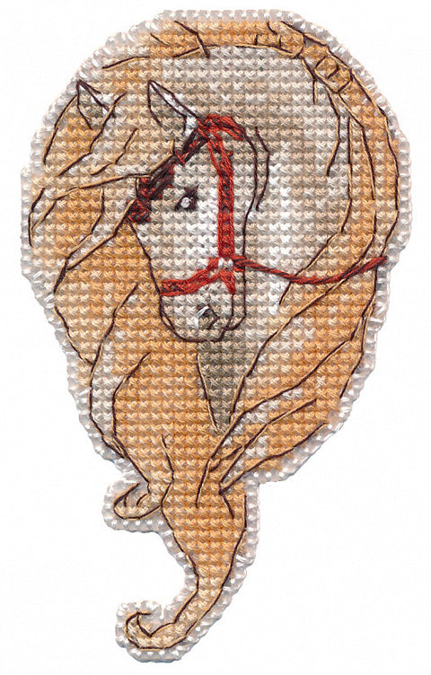 Siuvinėjimo kryželiu rinkinys Magnetas „Arklys“ 6×10 cm