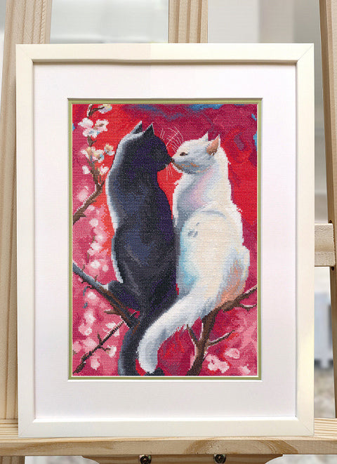 Kryželiu siuvinėjimo rinkinys „Pūkuota romantika“ 20×30 cm S1707