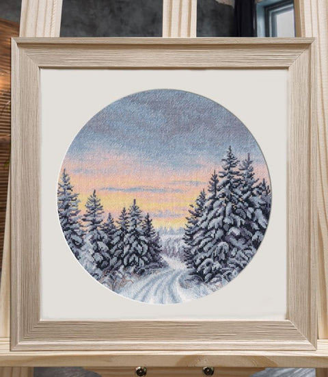 Siuvinėjimo kryželiu rinkinys „Žiemos metas“ 25 x 25 cm