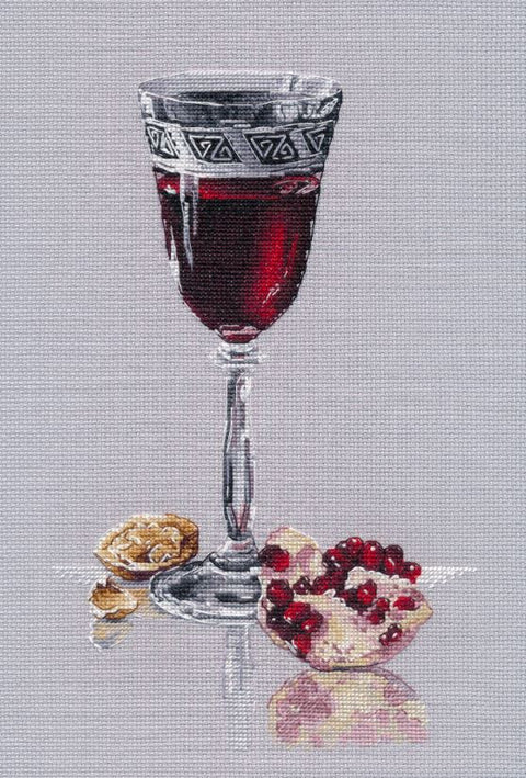 Siuvinėjimo kryželiu rinkinys „Granatų žvilgesys“ 17×25 cm