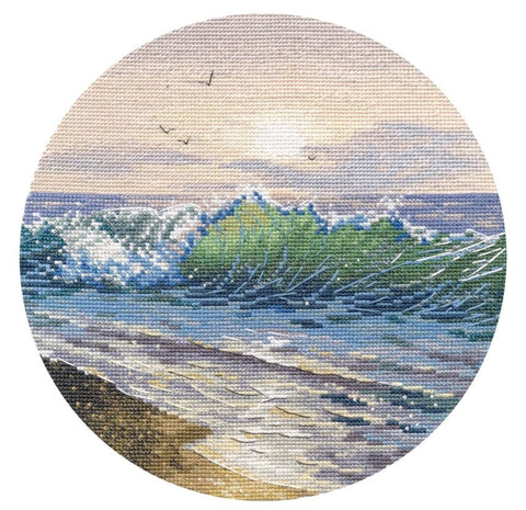 Siuvinėjimo kryželiu rinkinys „Šiltas saulėlydis“ 20×20 cm