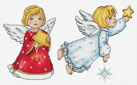 Kryželiu siuvinėjimo rinkinys „Angelai“ 25x22 cm SANA-11