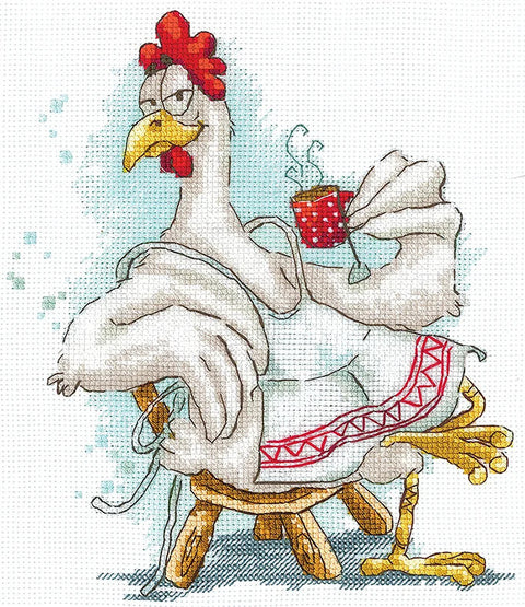 Kryželiu siuvinėjimo rinkinys „Arbatos mylėtojas“ 15×17,5 cm