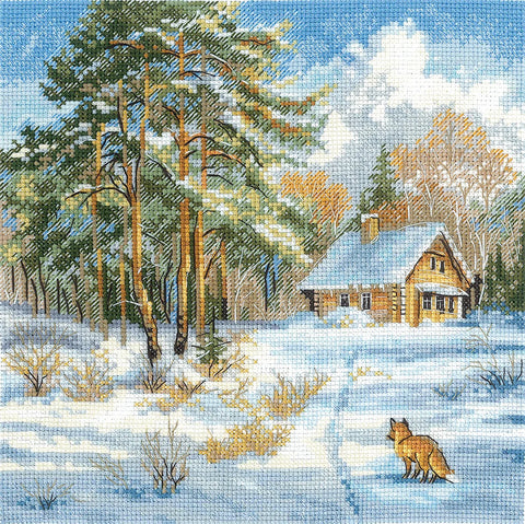 Kryželių siuvinėjimo rinkinys „Šaltis ir saulė“, 19×19 cm