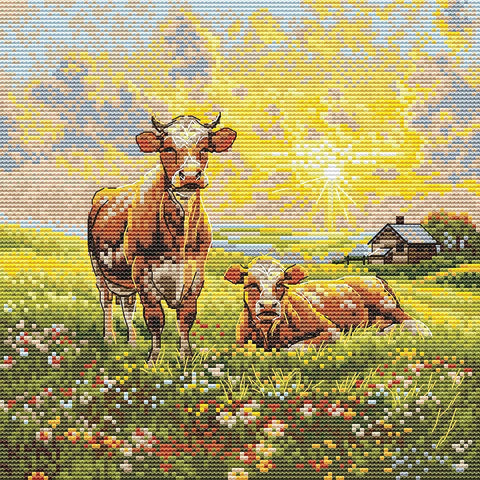 Siuvinėjimo kryželiu rinkinys „Pievoje“ 18,5x20 cm SANN-39