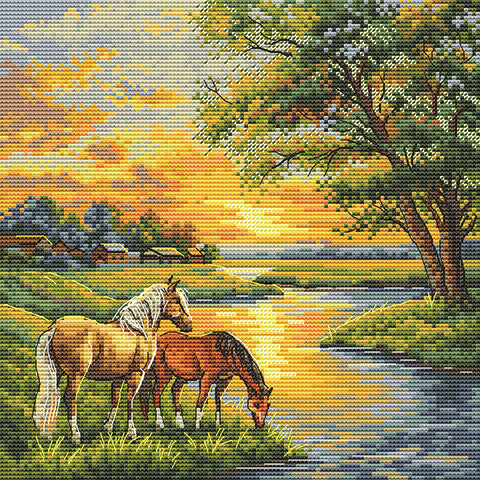 Siuvinėjimo kryželiu rinkinys „Gimtieji kraštai“ 19×19 cm