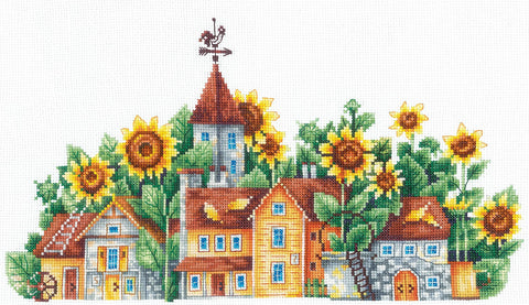 Saulės šalis – siuvinėjimo kryželiu rinkinys, Aida 16, 29×13 cm, 36 spalvų