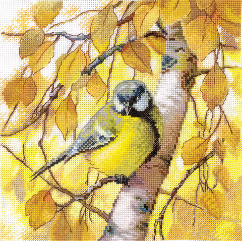 Siuvinėjimo kryželiu rinkinys „Zylė“ 19,5×19,5 cm