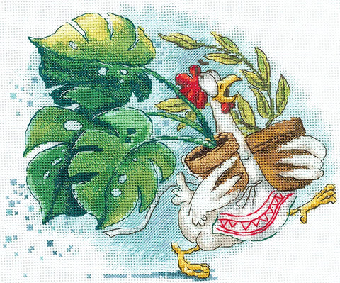 Kryželiu siuvinėjimo rinkinys „Gėlių šurmulys“, 19×15,5 cm